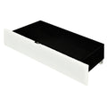 Full Size Upholstered Platform Bed With Led Frame, With Twin Size Trundle And 2 Drawers, Teddy Fleece, White White Fleece