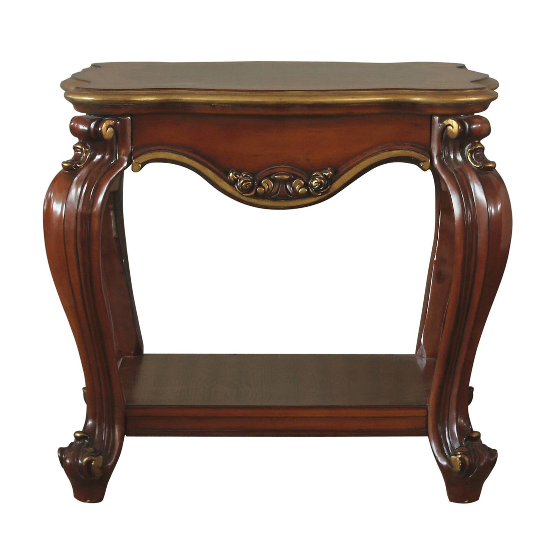 Honey Oak End Table With Bottom Shelf Honey Primary Living Space Shelves Square Wood