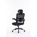 Ergonomic Mesh Office Chair With 3D Adjustable Lumbar Support, High Back Desk Chair With Flip Up Arms, Executive Computer Chair Home Office Task Swivel Rolling Chairs For Adults Cushion Metal Solid Black Office Sponge Dry Clean Round Handle Office Chairs