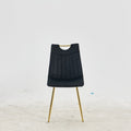 Golden Leg And Black Seat Chair,Set Of 4,Dining Chair,Coffee Chair Gold Black Metal