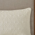 3 Piece Split Corner Pleated Quilted Bedspread Cream Queen Cream Polyester