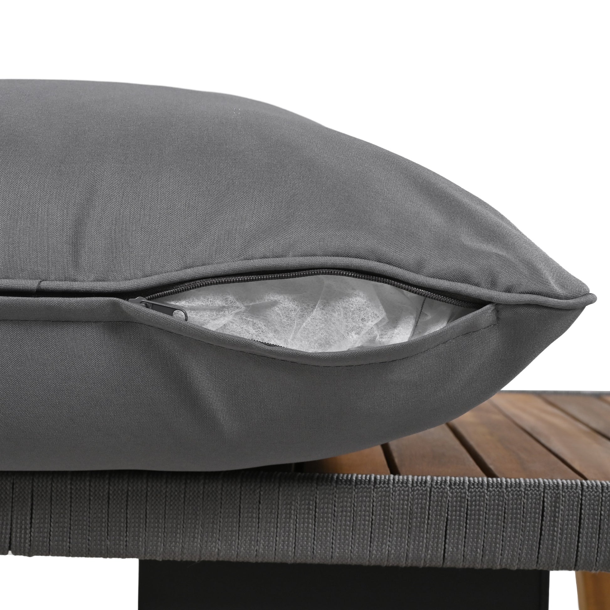 K&K 6 Piece Rope Patio Furniture Set, Outdoor Furniture With Acacia Wood Cool Bar Table With Ice Bucketdeep Seat Patio Conversation Set With Two Stools For Backyard Porch Balcony Grey Yes Complete Patio Set Grey Weather Resistant Frame Fade Resistant