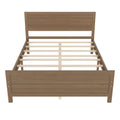 Wood Platform Bed Frame With Headboard, Mattress Foundation With Wood Slat Support, No Box Spring Needed, Queen Size, Walnut Box Spring Not Required Queen Walnut Wood Solid Wood Mdf
