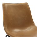 Industrial Faux Leather Dining Chairs, Set Of 2 Whiskey Brown Walnut Polyester Pu Leather