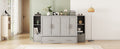 Full Size Murphy Bed With Shelves, Drawers And Usb Ports,Gray Gray Mdf Lvl