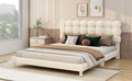 Full Size Upholstered Platform Bed With Soft Headboard,Beige Full Beige Upholstered