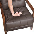 Modern Style Accent Chair Dark Brown Leather Upholstered Tufted Detail Walnut Finish Wood Furniture 1Pc Dark Brown Primary Living Space Contemporary,Modern Plywood