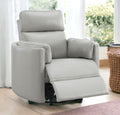 Sagen Glider Recliner W Swivel, Gray Leather Aire Lv01880 Gray Leather