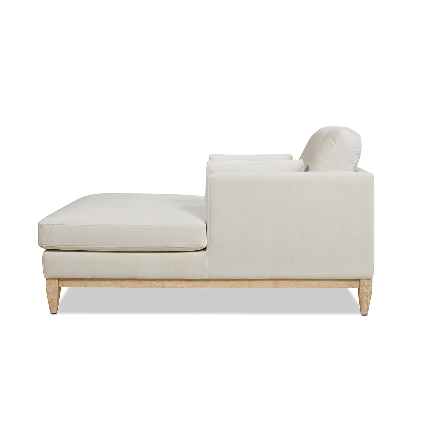 Knox 65" Modern Farmhouse Chaise Lounge Chair, French Beige Performance Velvet Beige Foam Velvet