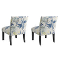 Verma Blue Floral Accent Chair Blue Foam Engineered Wood