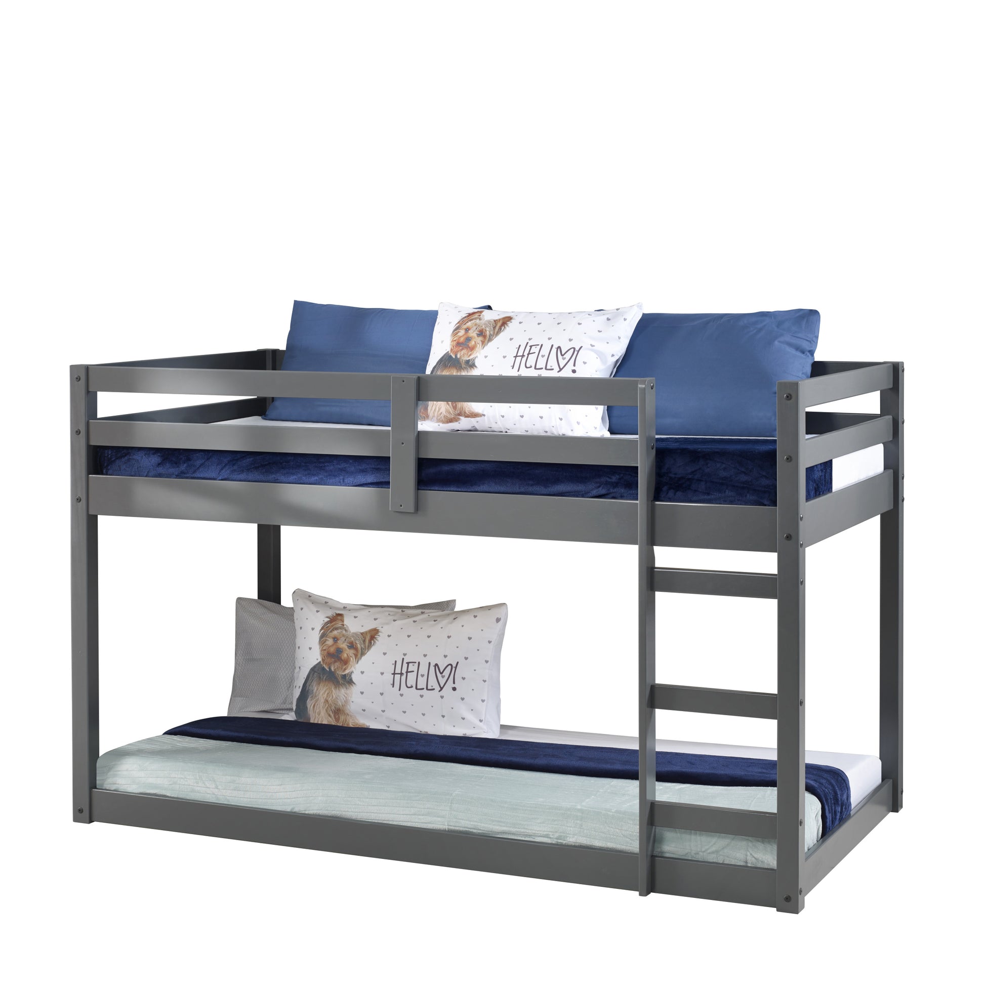 Grey Twin Loft Bed With Ladder Twin Grey Wood Bedroom Pine Slat Beds Wood