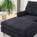 Modern Mid Century Indoor Oversized Chaise Lounger Comfort Sleeper Sofa With Soild Wood Legs Black Foam 1 Seat