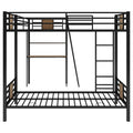 L Shaped Twin Over Twin Bunk Bed With Twin Size Loft Bed With Desk And Shelf ,Brown Brown Steel