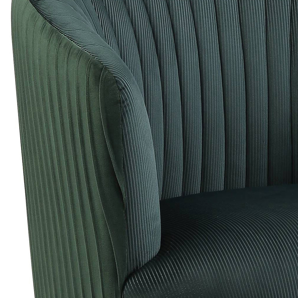 Green And Gold Tufted Back Barrel Chair Green Primary Living Space Modern Velvet