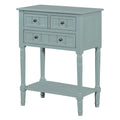 Narrow Console Table, Slim Sofa Table With Three Storage Drawers And Bottom Shelf Light Blue Light Blue Solid Wood Mdf