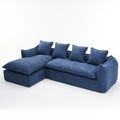Sofa Deep Seat Sofa 3 Seater For Living Room Oversized Comfy Sofa L Shape Sofa Couch With Chaise Home Furniture Sleeper Sectional Sofa For Apartment, Office Left Hand Facing Blue Foam 3 Seat