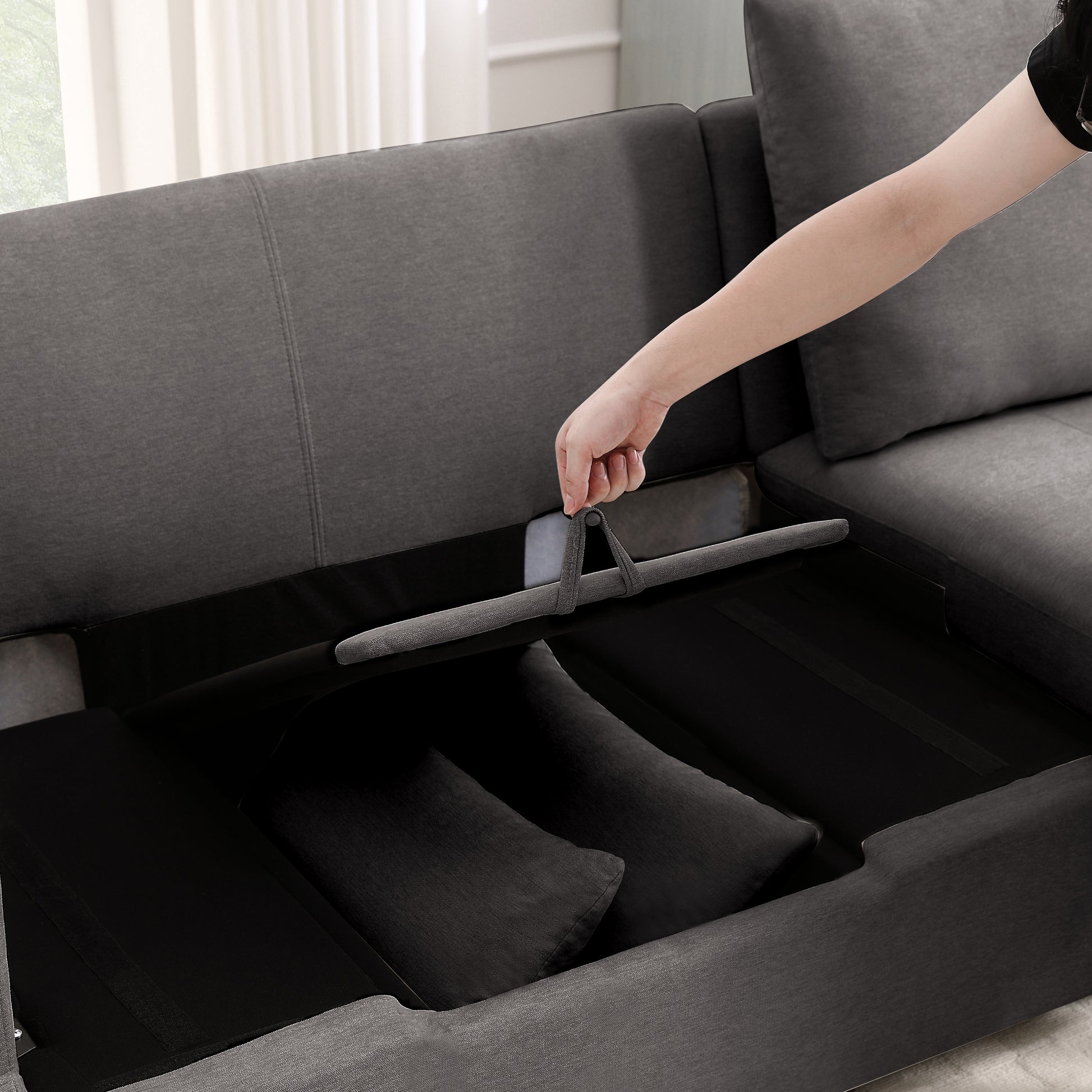 Modern U Shape Modular Sofa, 6 Seat Chenile Sectional Couch Set With 2 Pilows Lncluded, Freely Combinableindoor Funiture For Living Room,Apartment, Office, 3 Colors Dark Grey Chenille Metal Primary Living Space Medium Soft Loose Back Modern Poplar Foam