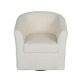 Teddy Velvet Swivel Chair, White, No Installation Required White Teddy