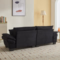 Corduroy Sofa Sleeper Couch Loveseat Sofa With Pillows Comfy Upholstered Deep Seat Sofa For Bedroom,Living Room,Apartment,Office,Dorm Black Corduroy Black Foam Upholstered 2 Seat