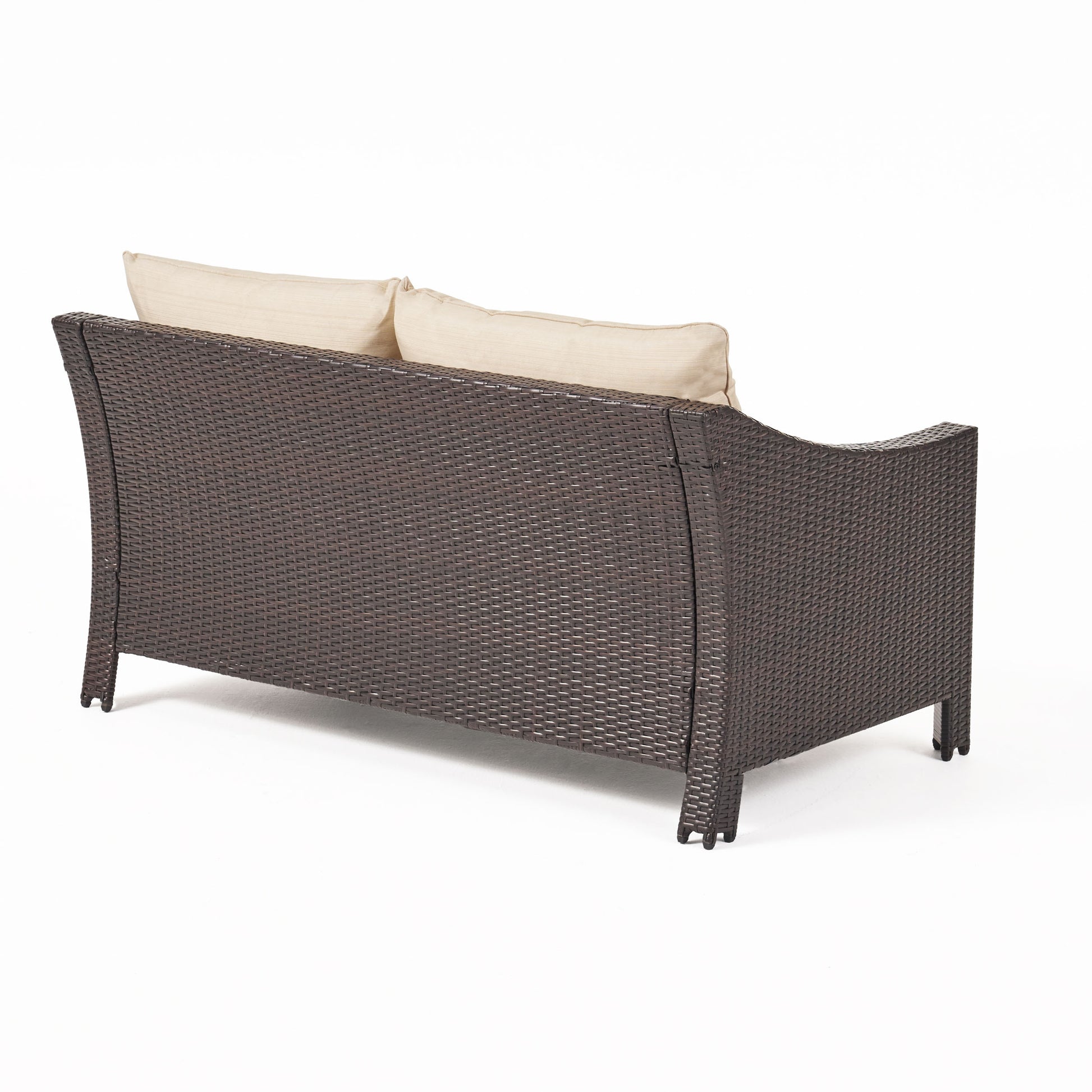 Antibes Seat & Table Brown Pe Rattan Iron Waterproof Fabric