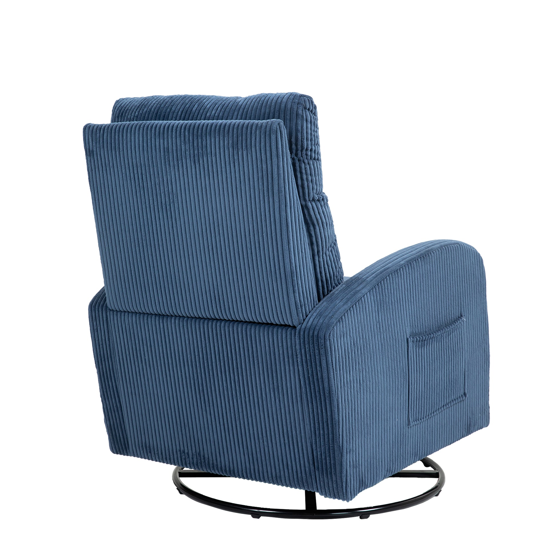 Jiada Upholstered Swivel Glider.Flannel Fabric.Rocking Chair For Nursery In Navy Blue.Modern Style One Left Bag Navy Blue Primary Living Space Foam Corduroy