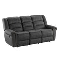 Ferrar Gray Reclining Sofa Gray Foam Solid Wood 3 Seat
