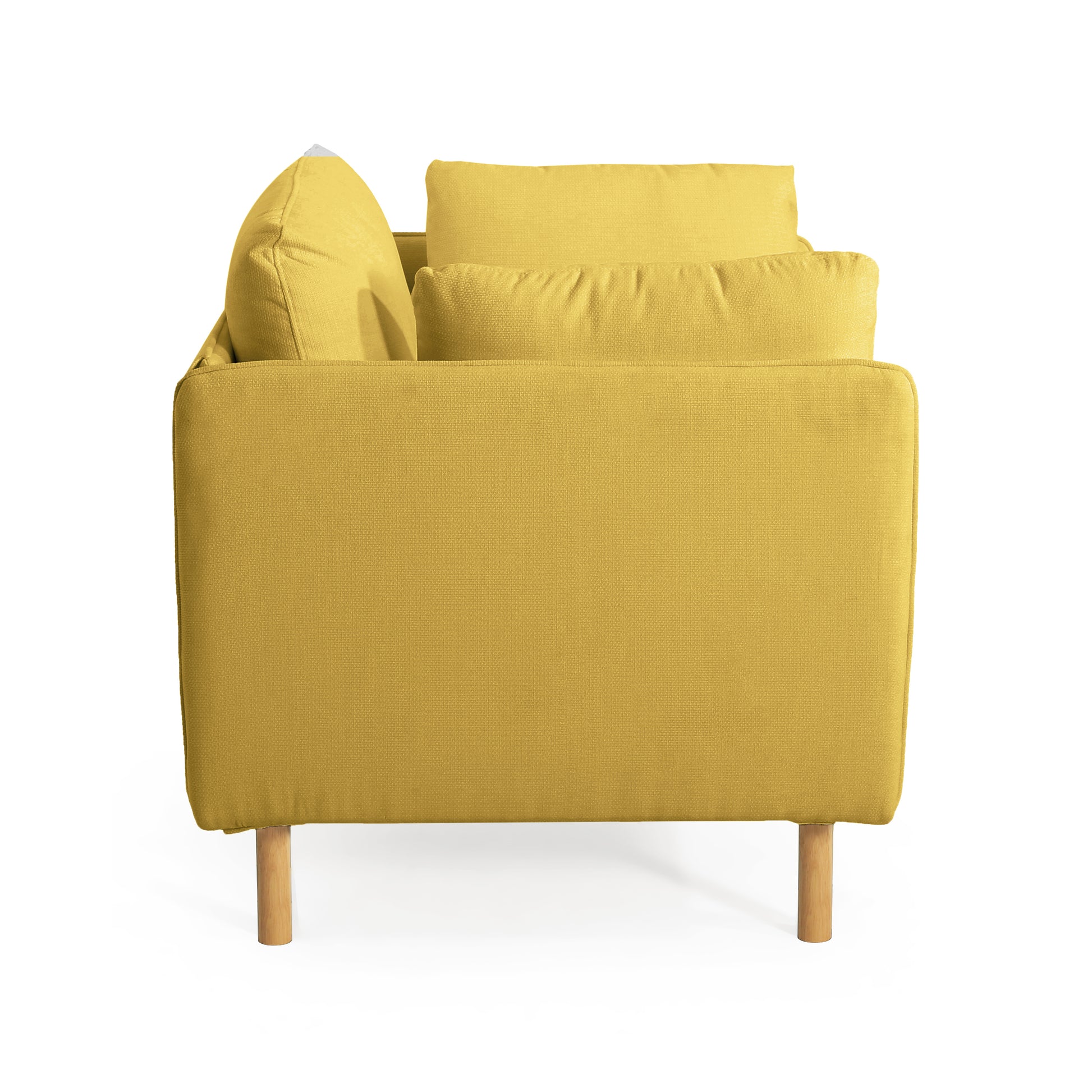 39" Modern Upholstered Accent Chair With Soft Cushions, Sleek Armrest Design And Sturdy Wooden Legs, Cozy Seating For Living Room, Bedroom, Or Office Lounge Yellow Metal,Polyester,Solid Wood Mdf