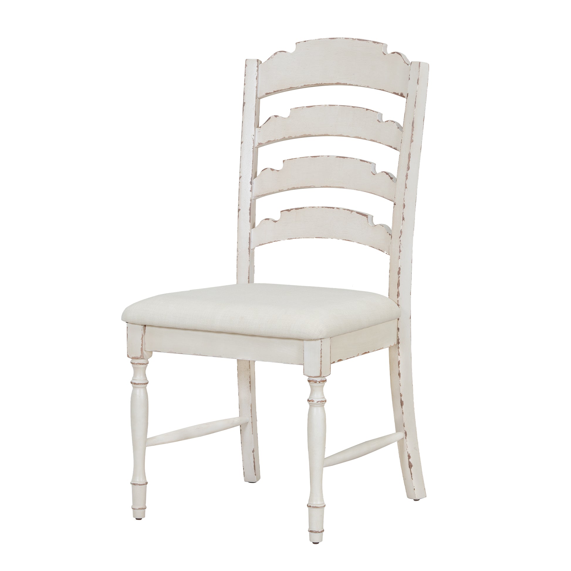 Vintage Traditional 6 Piece 82.7Inch Extendable Dining Table Set With 23.6Inch Removable Leaf, 50.4Inch Upholstered Dining Bench And 4 Chairs For 6, Brown Cream Wood Dining Room Distressed Finish Rubberwood Rectangular Dining Table With Bench Wood Wood