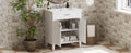 30 Inch Bathroom Vanity With Ceramic Basin, Soft Close Door And Adjustable Shelves White Bathroom Solid Wood Mdf