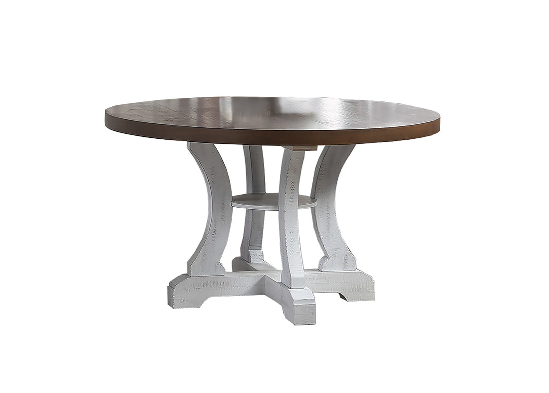 White Dining Room Wooden 1Pc Round Dining Table Elegant Design Furniture White Seats 4 White Classic,Contemporary,Traditional Rubberwood Round Rubber Wood,Solid Wood