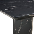 This Modern Dining Table With Mdf Marbled Design Gives You A Luxurious And Elegant Feel, Adding A Touch Of Elegance Whether It Is A Family Dinner Or Entertaining Guests. Black Mdf