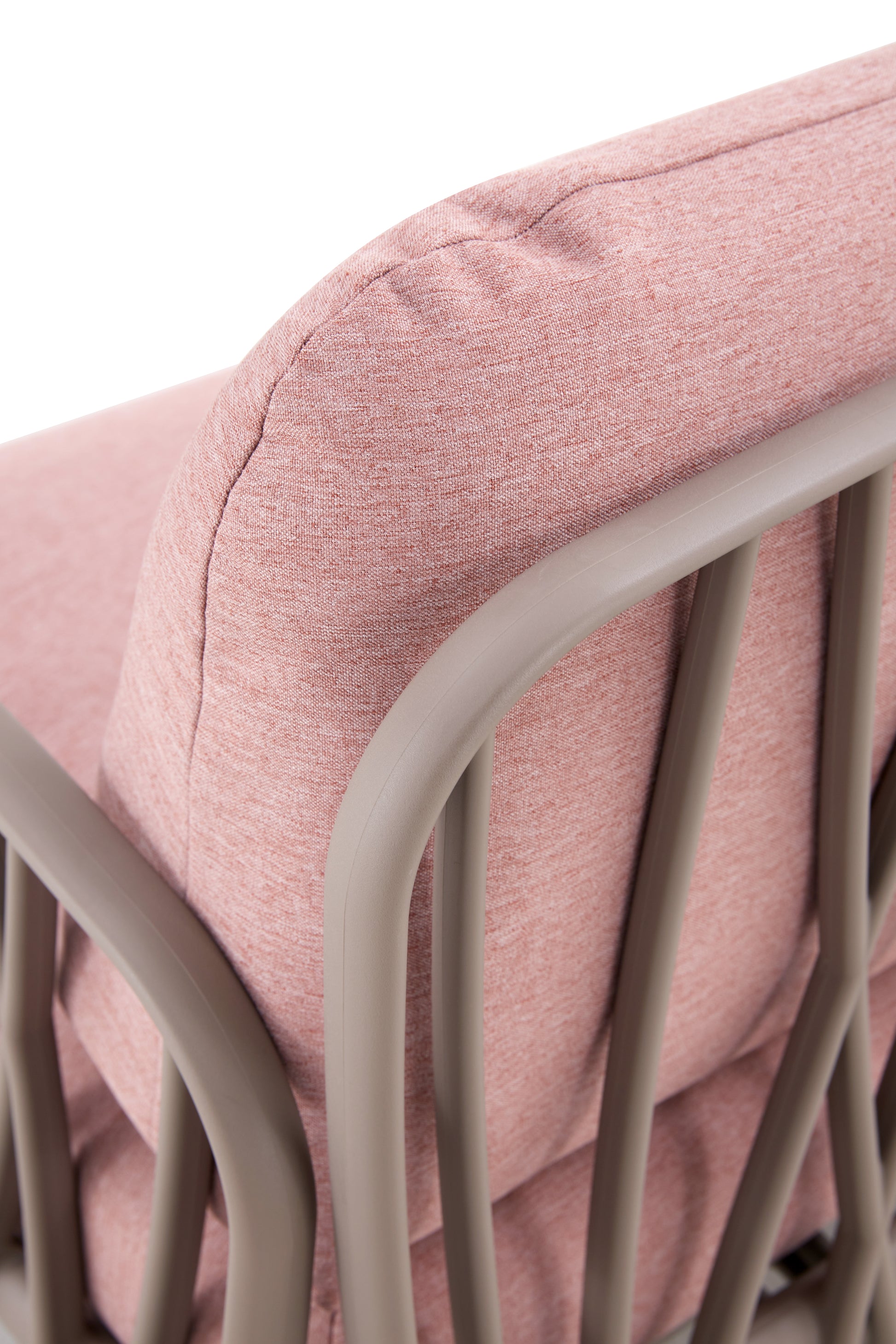 Patio Indoor Outdoor Garden Twin Sofa Armchairs Plastic With Soft Cushion Weather Waterproof Chair Sectional Furniture For Balcony Garden Pool Lawn Backyard Morden Design Sitting Room Seat Sofa Pink Fabric Plastic