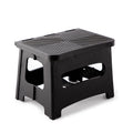 9In Folding Step Stool, Compact, Portable, Non Slip, 300 Lbs. Weight Capacity For Adults And Children. Secure Non Slip Top And Rubber Feet, Great For Home And Camping, Black Color Black