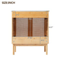 30 Inch Bathroom Vanity Crafted From Natural Materials, Featuring Handmade Rattan Doors And Soft Closing Mechanisms Wood Wood Rattan