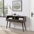 Contemporary 2 Drawer Angled Entry Table Slate Grey Light Gray Mdf Mdf