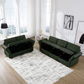 Living Room Sofa Set With 3 Seat Couch And 2 Seat Loveseat, Hidden Storage Under Seat, Soft Back Cushions And Arm Cushionsadjustable Arms And Backs Green Green Polyester 5 Seat
