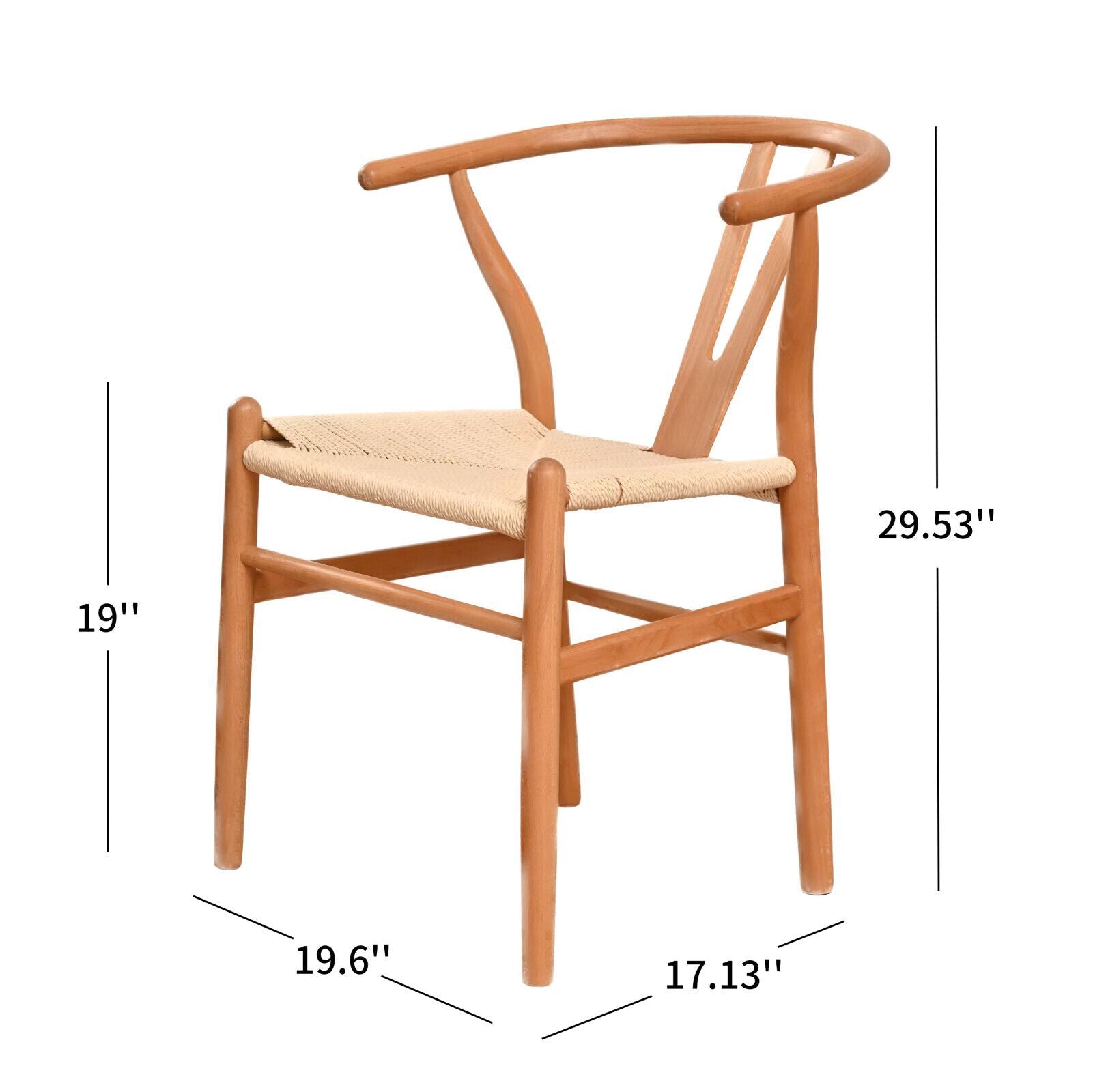 Natural Solid Wood Wishbone Design Backrest Chair With Canvas Seat For Dining Room And Kitchen Wood Natural Modern Solid Wood
