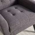 Modern Soft Teddy Material Ergonomics Accent Chair Living Room Chair Bedroom Chair Home Chair With Black Legs For Indoor Home Grey Teddy Fabric Grey Foam Upholstered