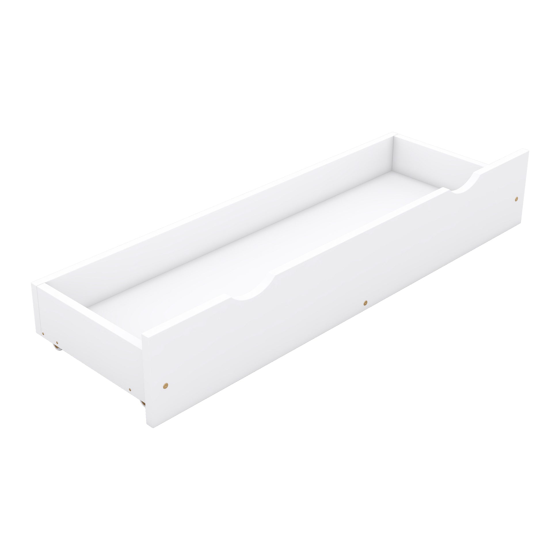 Wood Queen Size House Platform Bed With Guardrail And 2 Drawers, White Box Spring Not Required Queen White Wood Bedroom Bed Frame Solid Wood Mdf