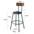 Wood Top Metal Base Side Table Industrial Bar Table With Two Chair Adjustable Table Base Bistro Whiskey Pub Table,47.44