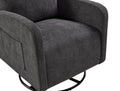 Swivel Upholstered Manual Recliner Chair Theater Recliner Sofa 360 Degree Nursery Glider Rocker For Living Room, Dark Coffee Dark Gray Primary Living Space American Design,American Traditional,Modern Fiber Foam Pads Chenille