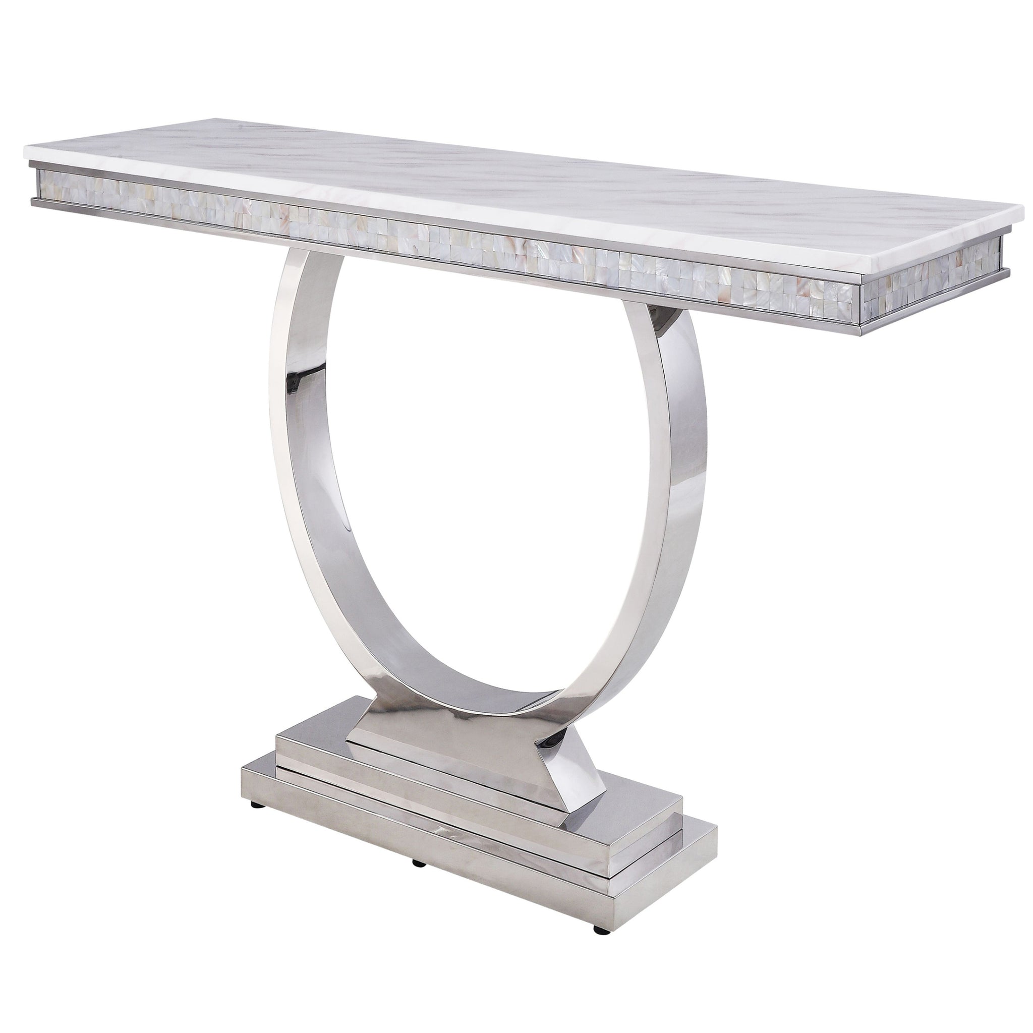 White And Silver Sofa Table White Silver Contemporary Square Artificial Marble