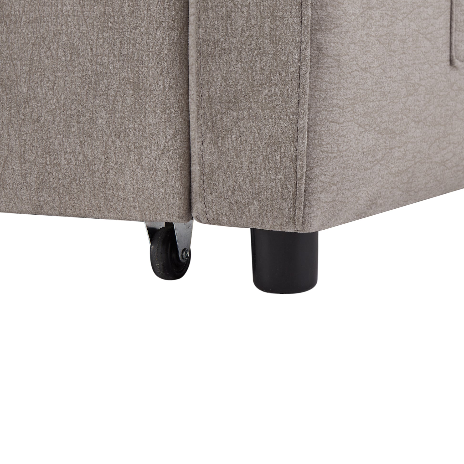 55.9" Convertible Sofa Bed Loveseat Sofa With Three Usb Ports, Two Side Pockets, Two Cup Holders And 360 Swivel Phone Holder For Living Room, Light Grey Light Grey Foam Polyester