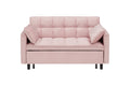 Modern Velvet Sofa, Sofa Pull Out Bed, Smallseat Casual Sofa With Back, With Pillow, Pockets, Living Room Furniture, 3 In 1 Convertible Sleep Sofa Bed. Pink Velvet 2 Seat