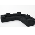 Arrived Oversized Combination Sofa,Curved Sofa,Upholstered 4 Seater Couch For Living Room, Modern Modular 3 Piece Free Combination, Semicircular Modular Sofaboucle, Black Black Polyester Primary Living Space Soft Tight Back Modern Square Arms Foam