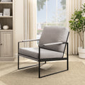 Contemporary Square Metal Frame Accent Chair Mushroom Black Mushroom Steel