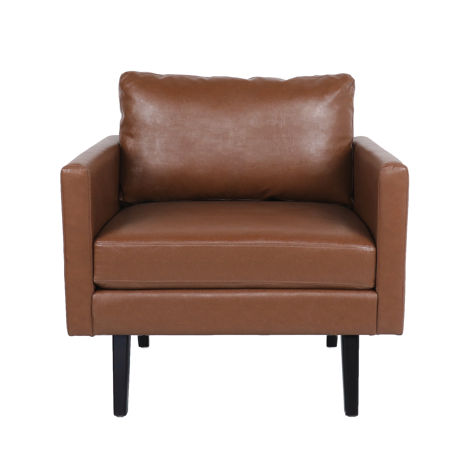 Club Chair Light Brown Pu