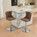 Swivel Pu Leather Barstools Adjusatble Seat Height From 25 33 Inch, Chrome Base Bar Stools With Backs Comfortable Tufted For Home Pub And Kitchen Island, Beige,Set Of 2,1512Br Brown Dining Room American Design Bar Stools Wing Back Set Of 2 Foam Pu
