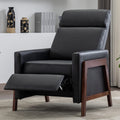 Wood Framed Pu Leather Recliner Chair Adjustable Home Theater Seating With Thick Seat Cushion And Backrest Modern Living Room Recliners, Black Old Sku:Pp289527Aab Black Pu Pu