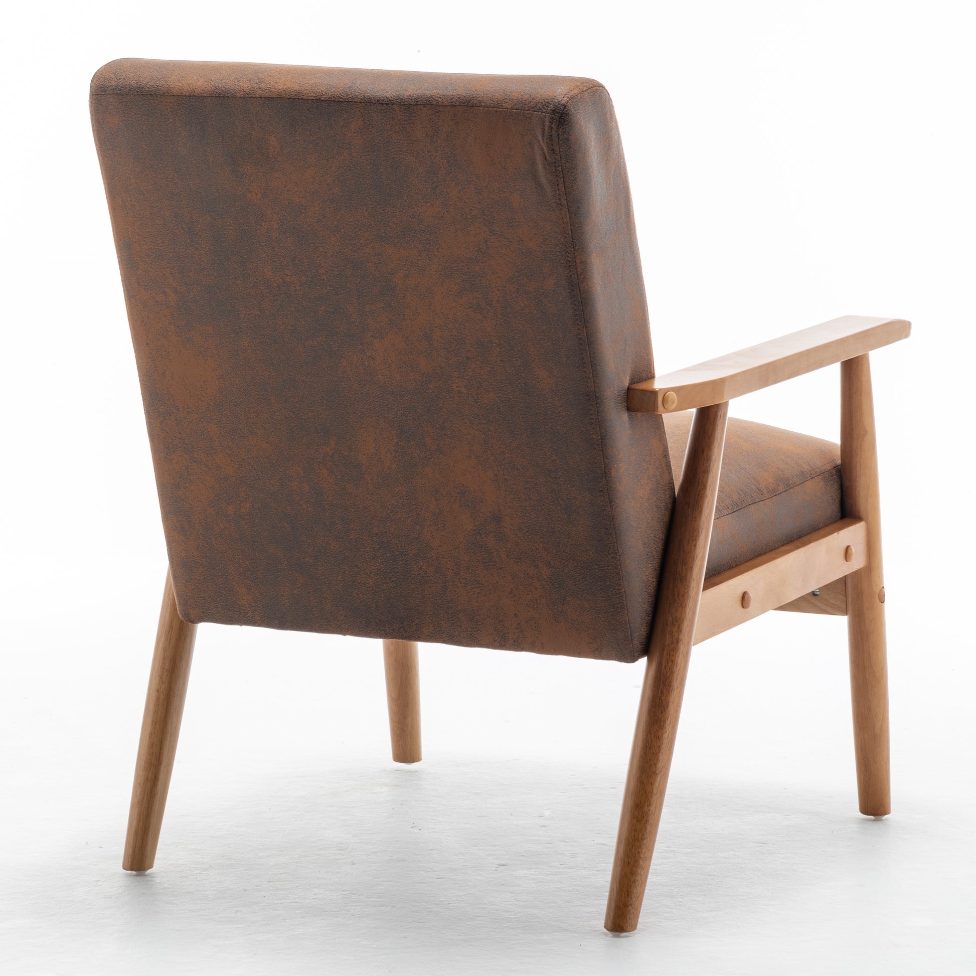 25.38'' Wide Classic Mid Century Modern Arm Chair, Light Brown Light Brown Microfiber